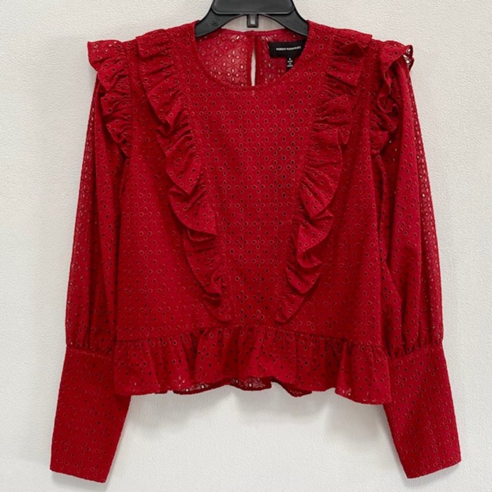 Robert Rodriguez Charlotte Top in Dahlia red